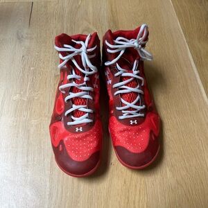 Under Armour Anatomix MicroG Spawn 2 Red and White Sports Sneakers